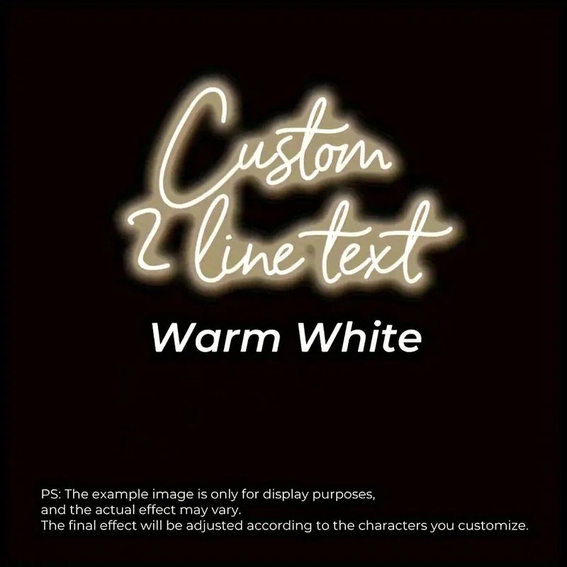 Custom USB-Powered Dual Row LED Neon Sign - Wall-Mounted for Weddings Events Home Decor Bars Parties & Birthdays Perfect Gift