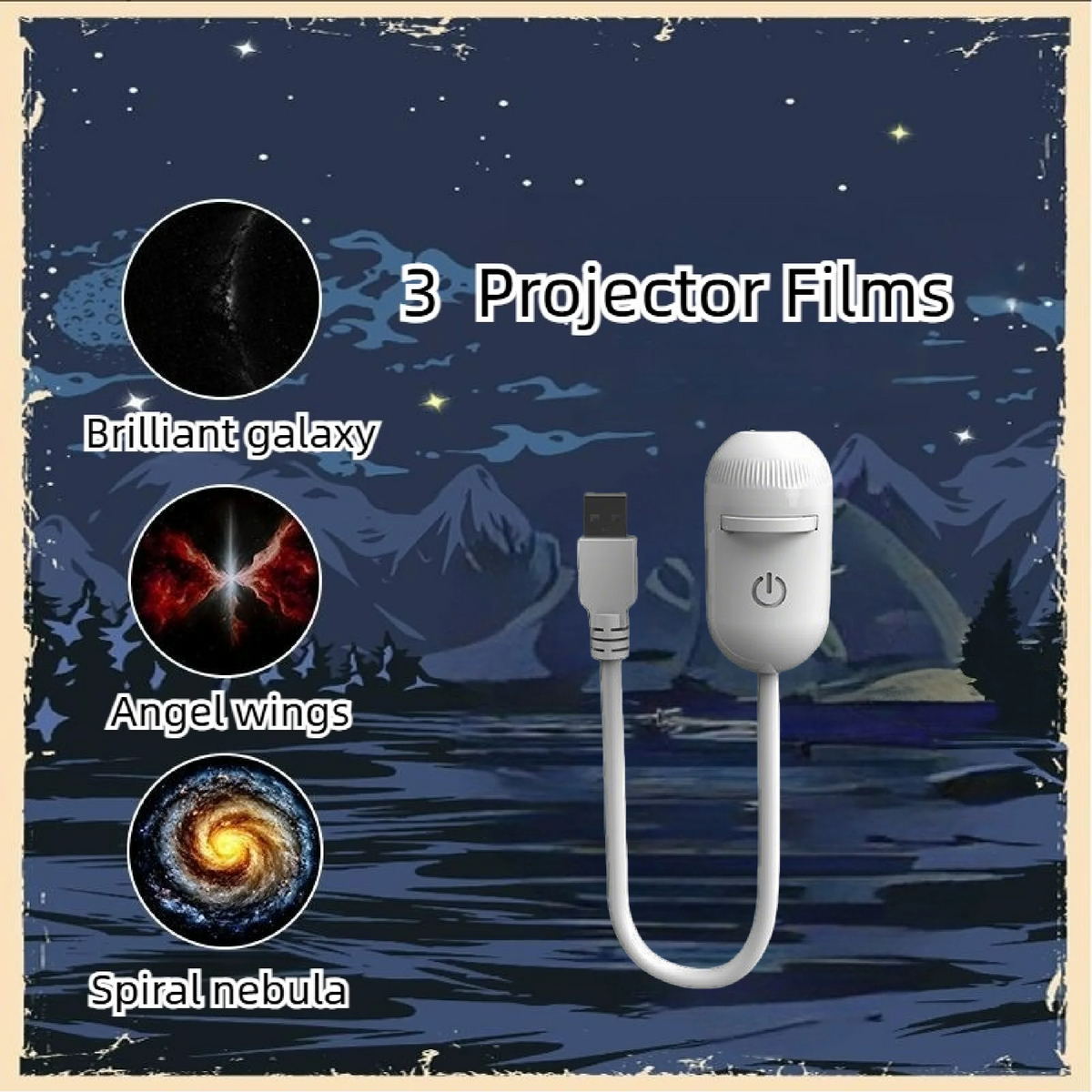Galaxy Star Projector 2 in 1 Night Light Home Background Atmosphere Lamp Perfect Gift for Boyfriend & Girlfriend