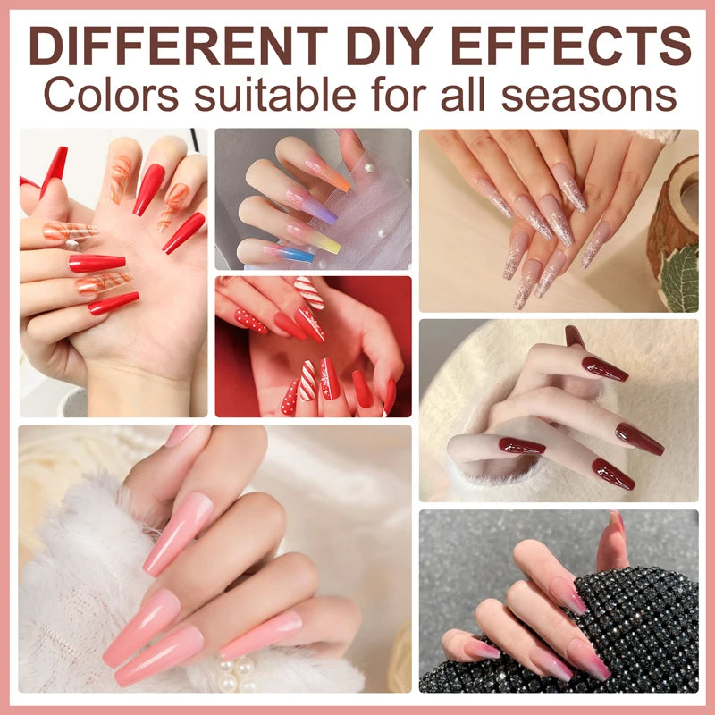 42Pcs/Set Gel Nail Polish Kit Hybrid Varnish Set For Manicure Nails Art UV LED Nail Art Gel Semi Permanent Base Top Coat Varnish