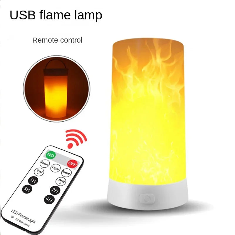 LED Simulated Flame Lamp, Romantic Night Light for Home Bedroom Bar KTV Party Wedding Christmas New Year Decoration