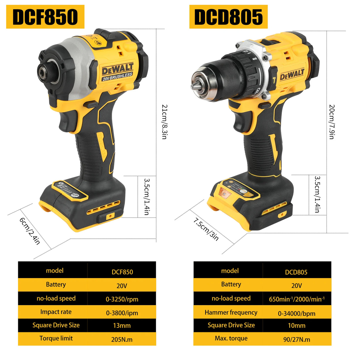 DeWalt Dcd805 Dcf850 DWBAG Lithium Brushless Motor Screwdriver Electric Screwdriver Electric Hand Drill Impact Drill