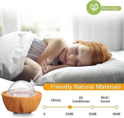 Wood Grain Base 280Ml 20 Sq Meters Aromatherapy Cool Mist Humidifier, Multiple