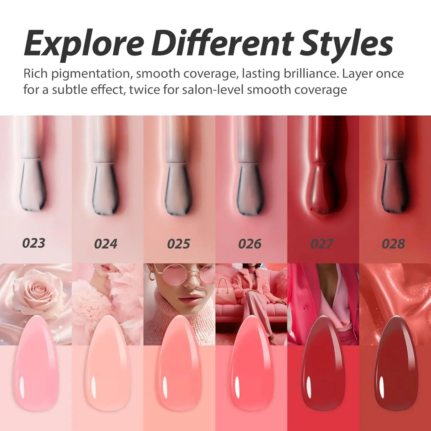 Makartt 6 Colors Gel Nail Polish Set 15ml Jelly Sheer Pink Nude White Red One N'Done Soak Off UV Nail Art Manicure Salon DIY