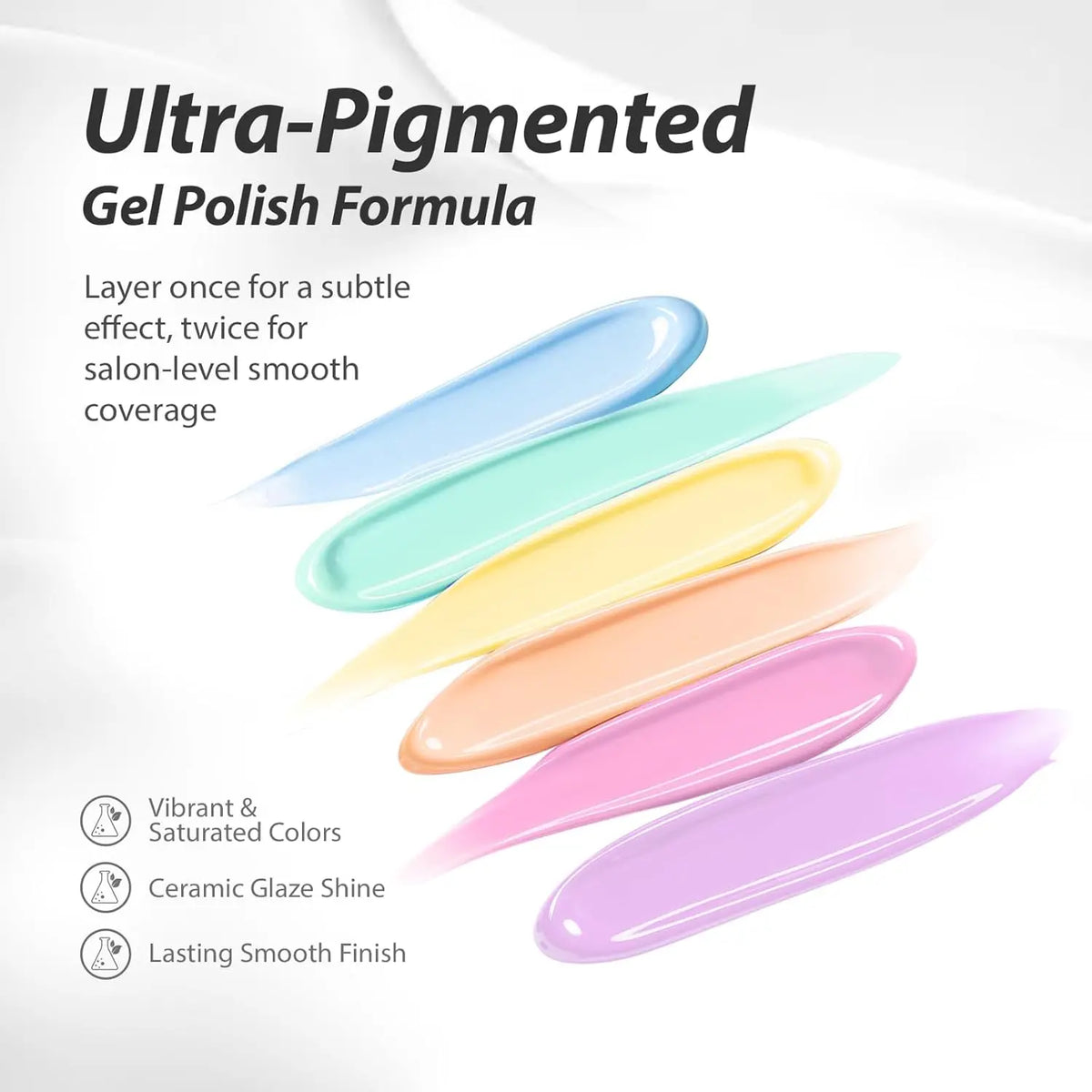 Makartt Pastel Gel Nail Polish Set 6 Colors 15ML One N'Done Spring Summer Baby Blue Green Yellow Purple Red Soak Off UV LED