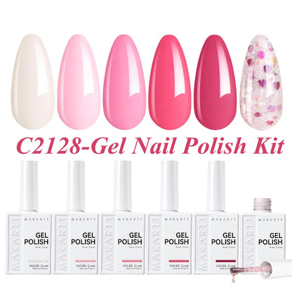 Makartt 6 Colors Cat Eye Gel Nail Polish Set, Magnetic Nail Art Gel Kit Soak Off UV LED Lamp Required Manicure Tools For Women