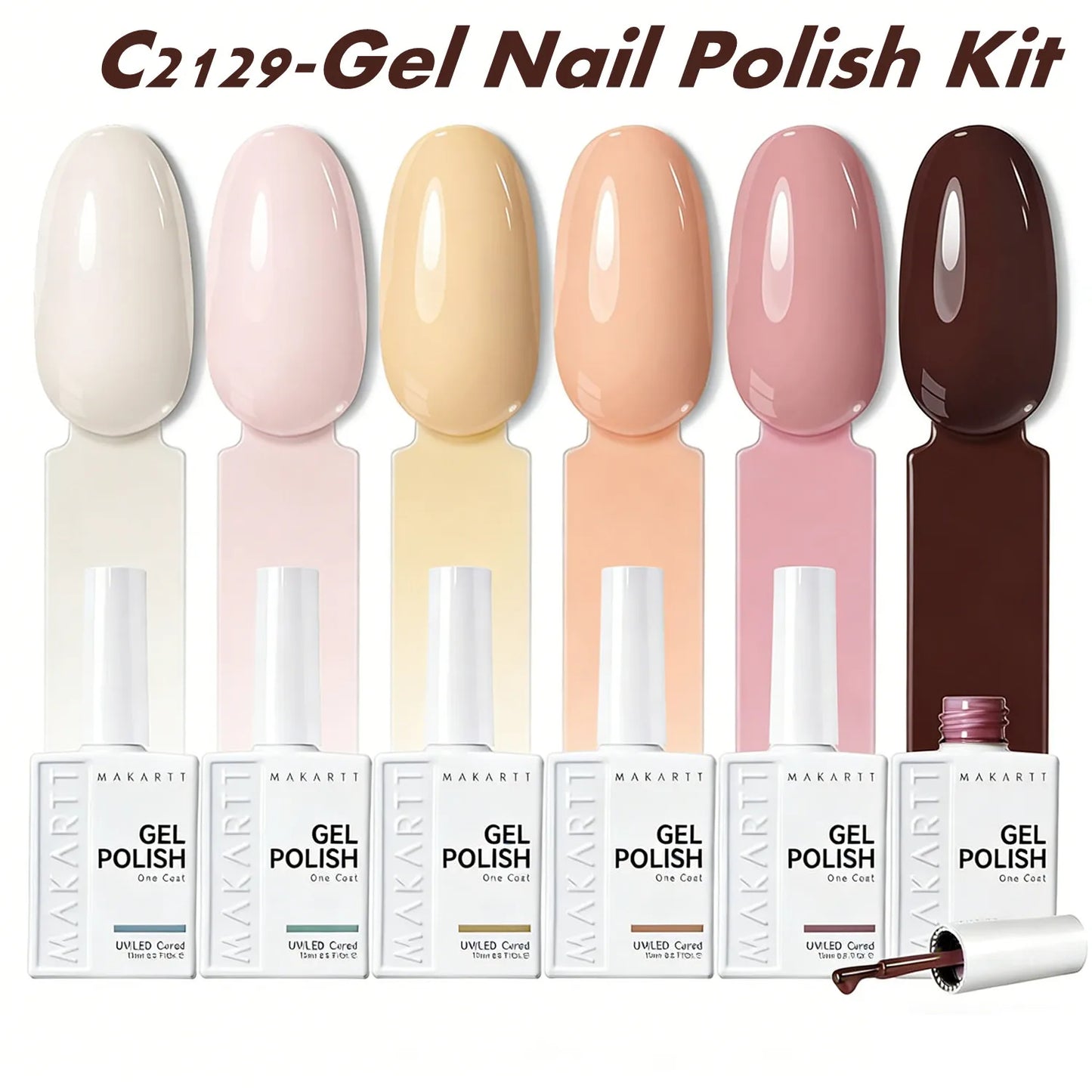 Makartt 6 Colors Cat Eye Gel Nail Polish Set, Magnetic Nail Art Gel Kit Soak Off UV LED Lamp Required Manicure Tools For Women