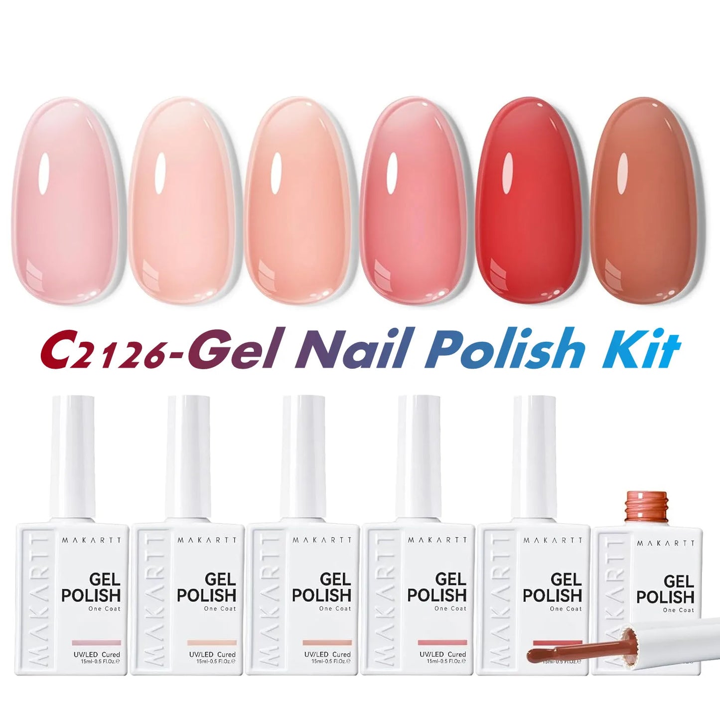 Makartt 6 Colors Cat Eye Gel Nail Polish Set, Magnetic Nail Art Gel Kit Soak Off UV LED Lamp Required Manicure Tools For Women