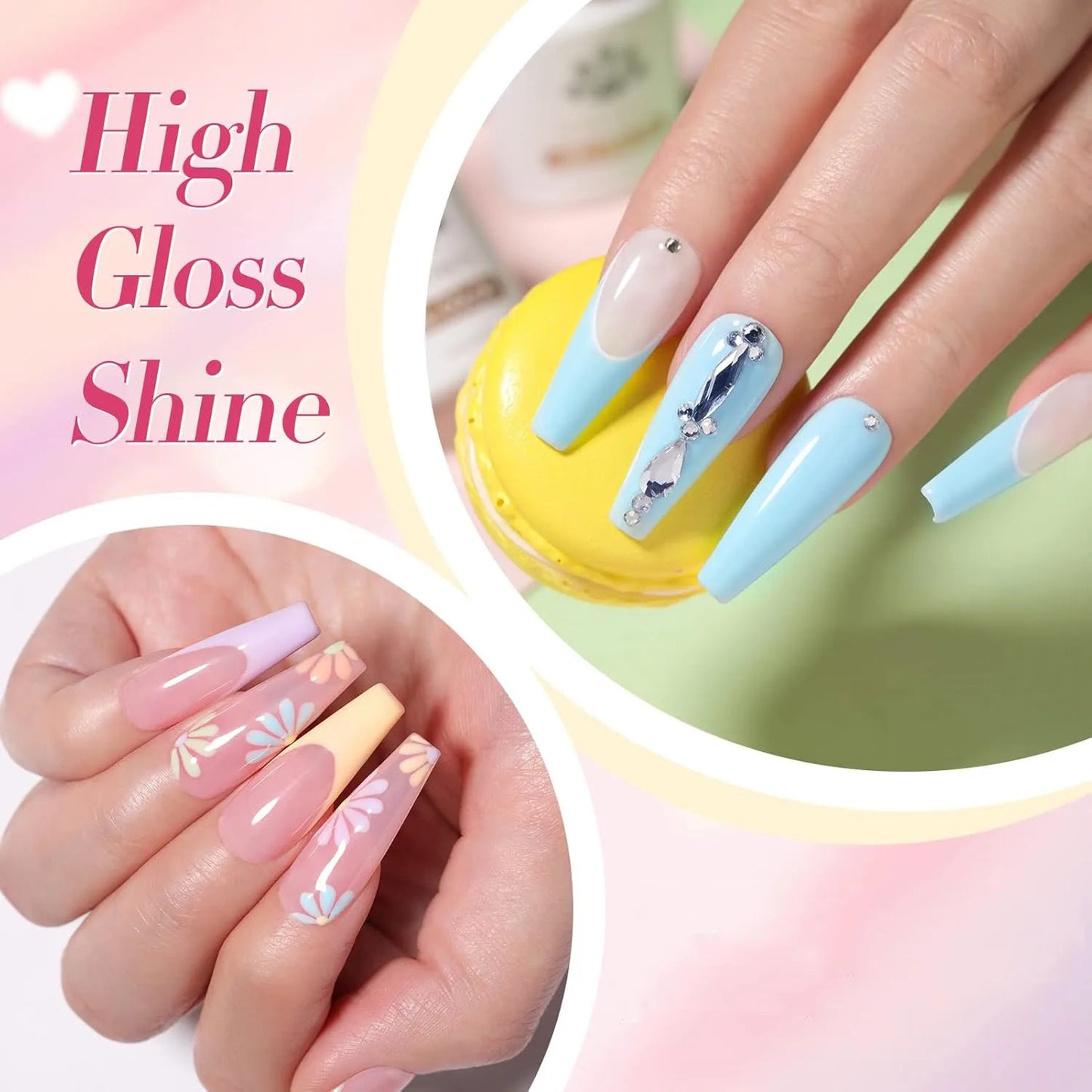 Makartt Pastel Gel Nail Polish Set 6 Colors 15ML One N'Done Spring Summer Baby Blue Green Yellow Purple Red Soak Off UV LED
