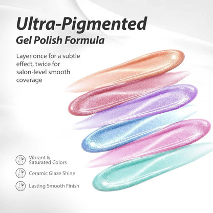 Makartt 6 Colors Cat Eye Gel Nail Polish Set, Magnetic Nail Art Gel Kit Soak Off UV LED Lamp Required Manicure Tools For Women