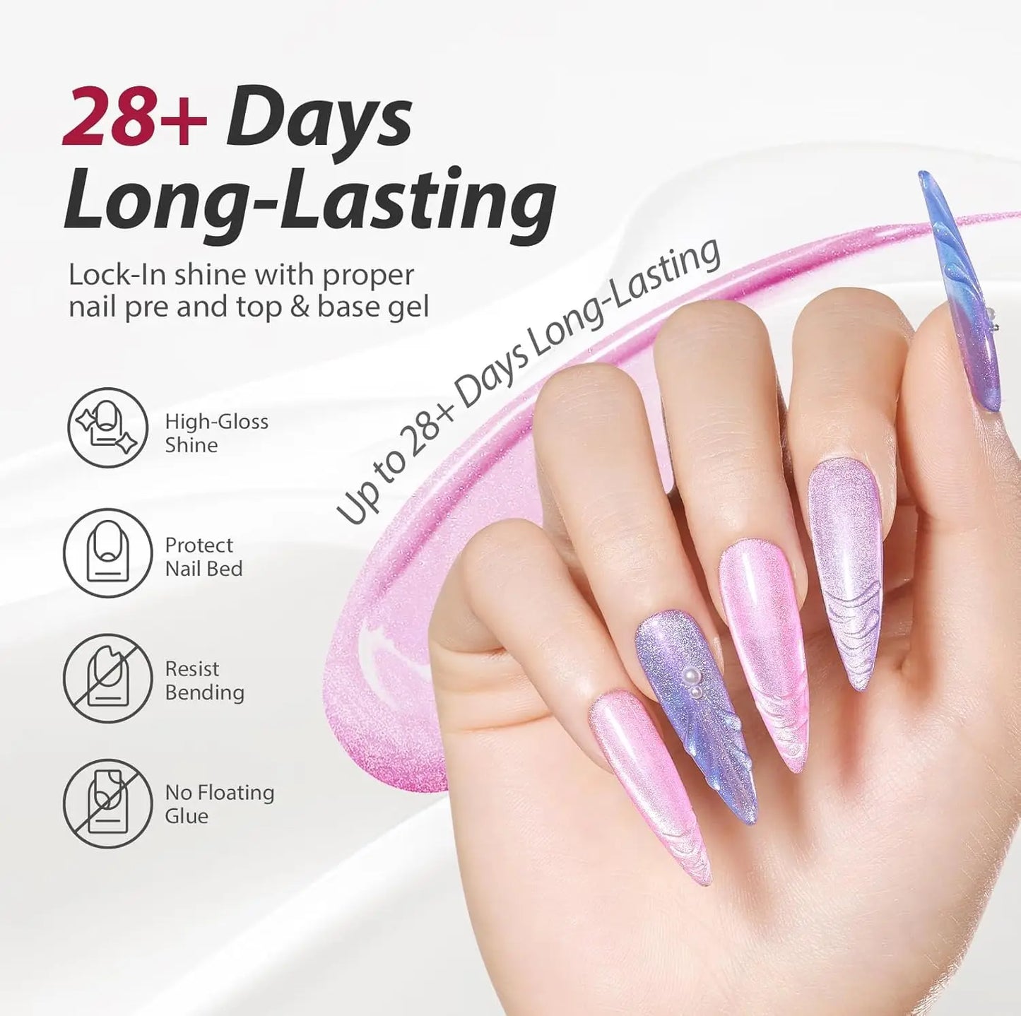 Makartt 6 Colors Cat Eye Gel Nail Polish Set, Magnetic Nail Art Gel Kit Soak Off UV LED Lamp Required Manicure Tools For Women