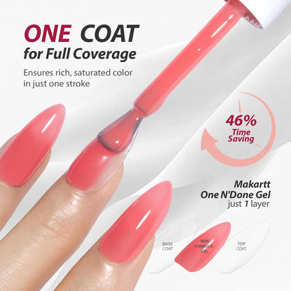 Makartt 6 Colors Gel Nail Polish Set 15ml Jelly Sheer Pink Nude White Red One N'Done Soak Off UV Nail Art Manicure Salon DIY