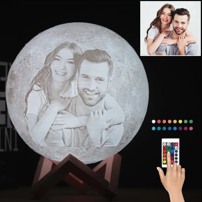 Customized Personality 3D Printing Moon Novelty Light Lunar USB Charging Night Lamp Touch/Remote 2/16 Colors Moonlight