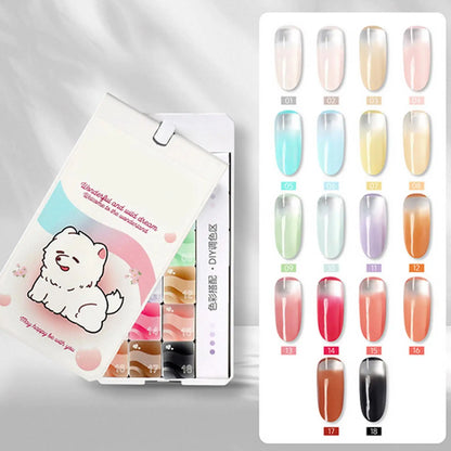 18 Colors Nail Patting Gel Solid Gradient Manicure Paint Gel Nail Paint Palette for Women Girls Professionals Home Salon