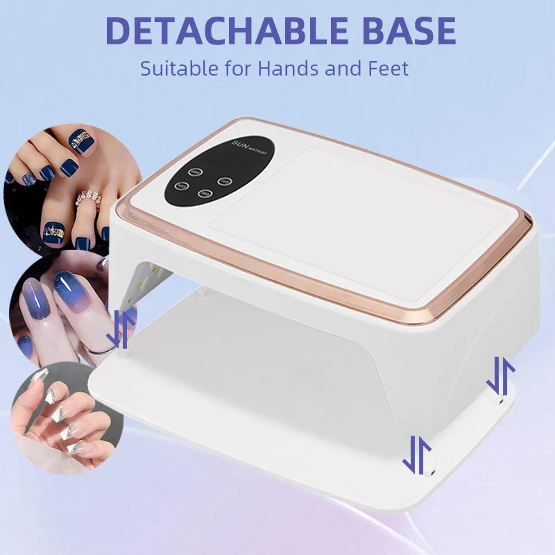 NEW 90LEDS UV LED Lamp For Nail Manicure 380W Professional Gel Polish Drying Lamps With Hand Pillow Wear High-power Nail Dryer