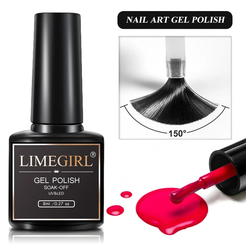 LIMEGIRL Nail UV Gel Polish Set With UV Lamp And Drill Machine Base&Top Coat for Manicure Gel Nail Polish Soak Off Acrylic Kit