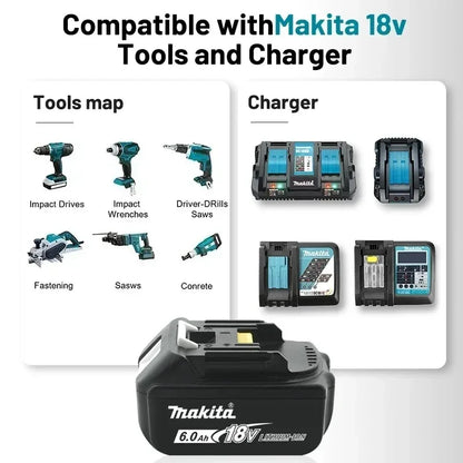 Original Makita 6.0Ah for Makita 18V Battery BL1830B BL1850B BL1850 BL1840 BL1860 BL1815 Replacement Lithium Battery
