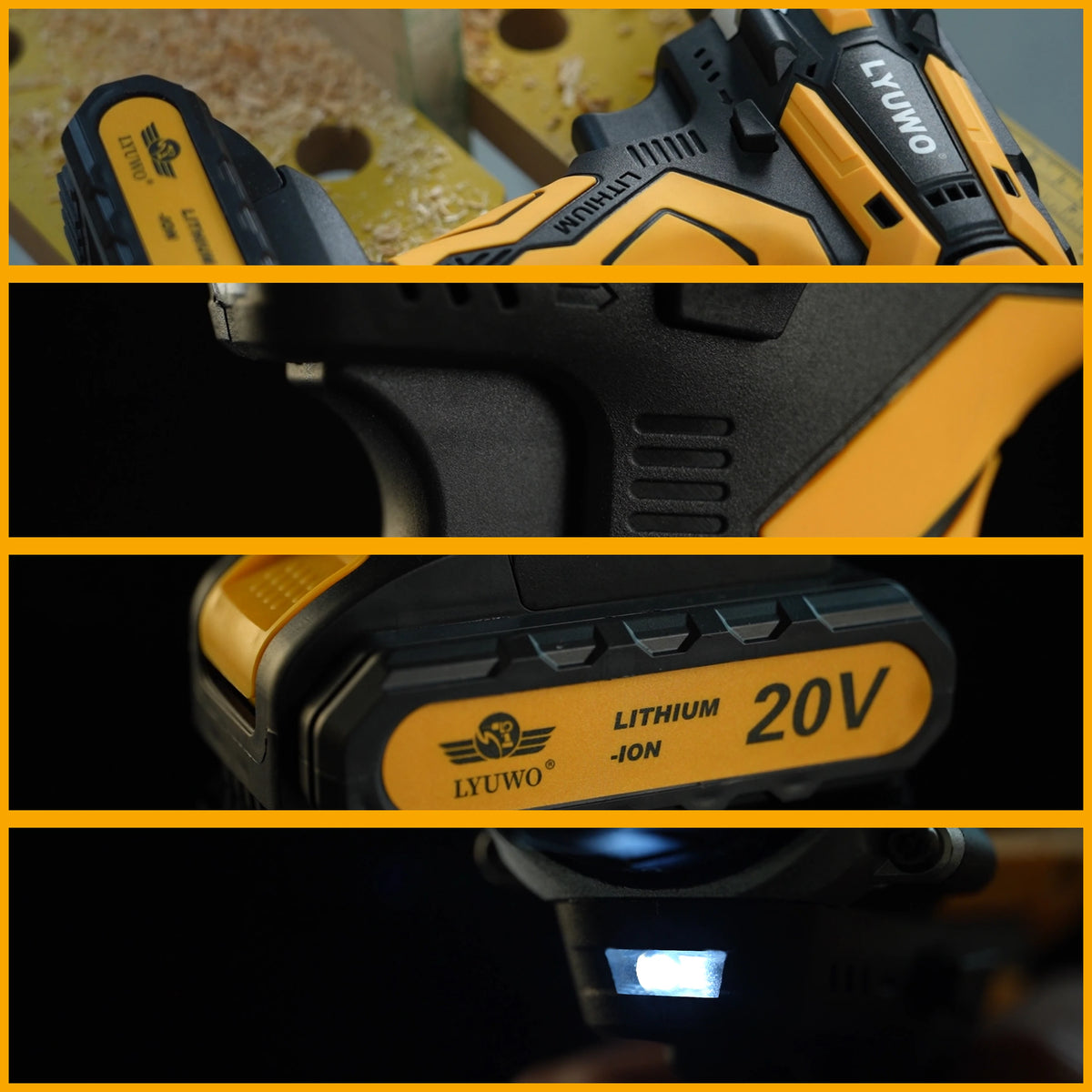 LYUWO 12/16.8/21V Cordless Drill Rechargeable Electric Screwdriver Lithium Battery Household Multi-function 2 Speed Power Tools