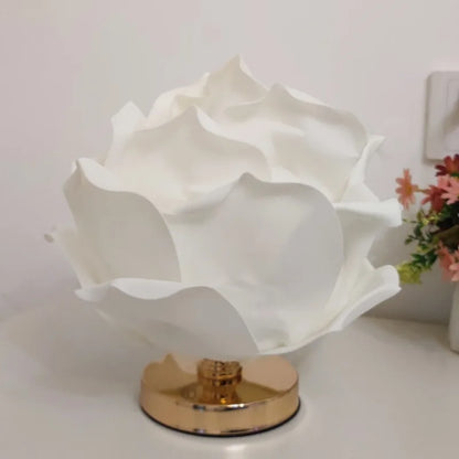 Rose Desk Lamp Novelty Light Decorative Girls Bedroom Lotus Mood Lamps Small Atmosphere Lights with Shade Rooms Decorations