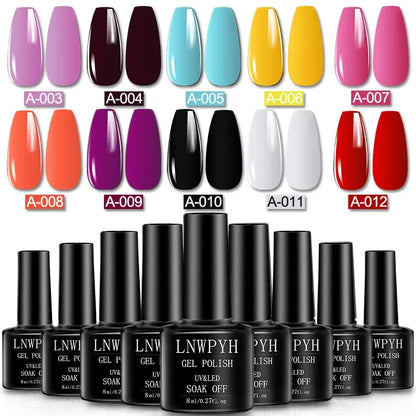 Gel Varnish Kit Professional Nail Gel Kit With Nail Dryer Soak Off Nail Gel Polish Kit  Base Coat  Top Coat Manicure Tools Set