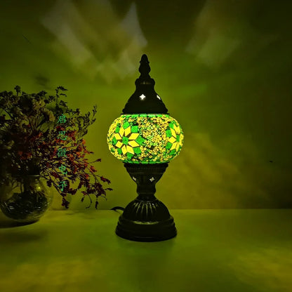 Mosaic Table Lamp Vintage Art Deco Handcrafted Lamparas De Mesa Mosaic Glass Bed Light Lamparas Con Mosaicos Night Lights