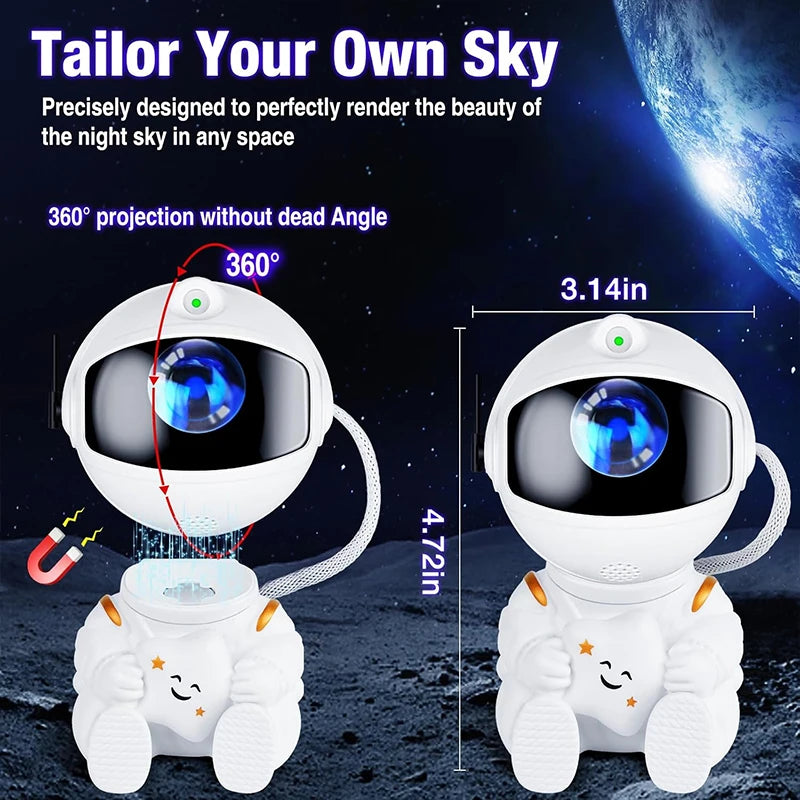 Astronaut Galaxy Projector, Night Light for Kids, Nebula Ceiling LED Lamp, Room Decor, Remote Control, Gifts for Birthdays