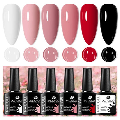 6pcs 8ml Summer Color Gel Nail Polish Set HEMA TPO FREE Semi Permanent Soak Off UV Gel Varnish Nail Art Decoration Nail Supplies