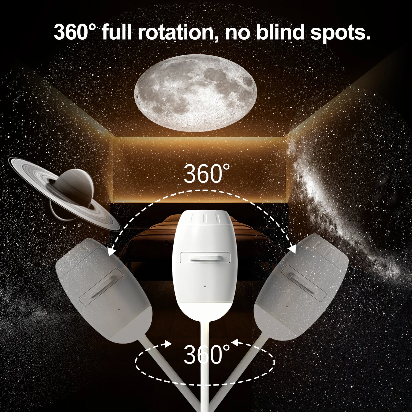 2 in 1 USB Projection Lamp Manual Focus Projector Light Car Ambient Light Room Starry Star Romantic Saturn Galaxy Night Lights