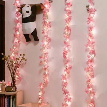LED Cherry Blossom Lamp String Yard Light New Year Decor Festival Garden Lawn Indoor LED Outdoor Home Wedding Decorative Lights