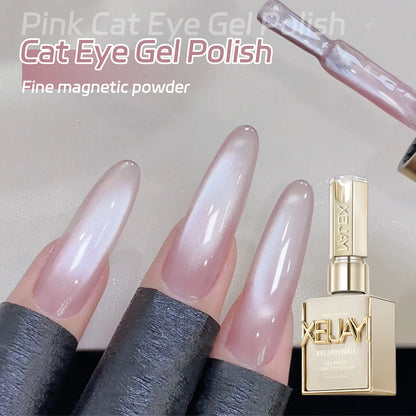 15ml Snow Pear Crushed Ice Cat Eye Gel Nail Polish,  Shiny Bubble-Free UV/LED Quick-Drying Gel Suitable For Nail Art DIY Design