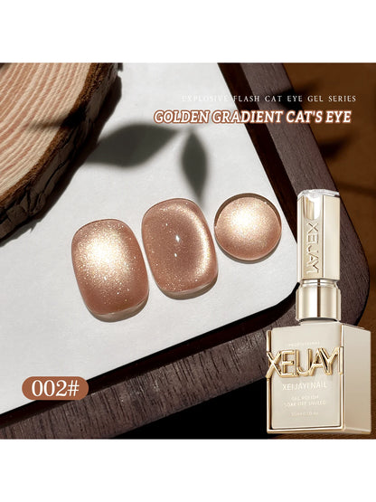 1/6Pcs 15ML Golden Gradient Cat Eye Nail Polish Gel Phototherapeutic Gel Soak Off Nail Magnetic Gel Polish Nail Art DlY At Home