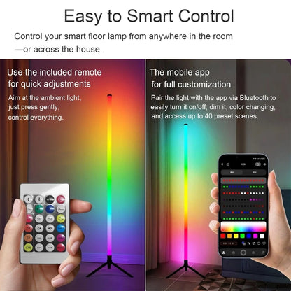 120CM LED RGB Floor Lamp Bar, Sound Pickup Ambient Light, Corner Wall Light for Bedroom, E-Sports Room Live Atmosphere Lamp