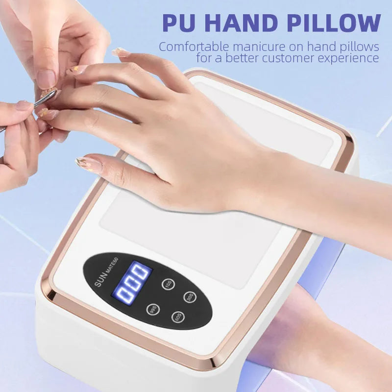 NEW 90LEDS UV LED Lamp For Nail Manicure 380W Professional Gel Polish Drying Lamps With Hand Pillow Wear High-power Nail Dryer