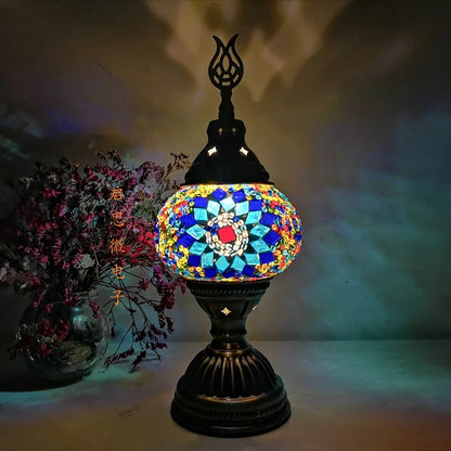 Mosaic Table Lamp Vintage Art Deco Handcrafted Lamparas De Mesa Mosaic Glass Bed Light Lamparas Con Mosaicos Night Lights