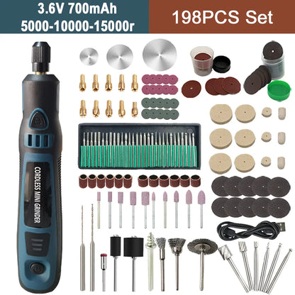 Cordless Electric Drill Micro Rotary Tool 3.6V 5000-10000-15000r Rechargeable Wireless Mini Grinder Mini Drill Engraver Kit