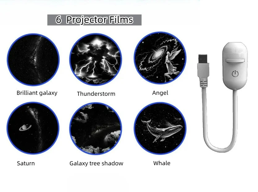 Galaxy Star Projector 2 in 1 Night Light Home Background Atmosphere Lamp Perfect Gift for Boyfriend & Girlfriend