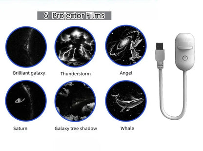 Galaxy Star Projector 2 in 1 Night Light Home Background Atmosphere Lamp Perfect Gift for Boyfriend & Girlfriend