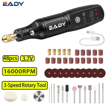 EADY 102PCS Cordless Mini Rotary Tool Kit, USB Rechargeable, for Engraving, Polishing, Sanding, DIY Crafts, Jewelry Making