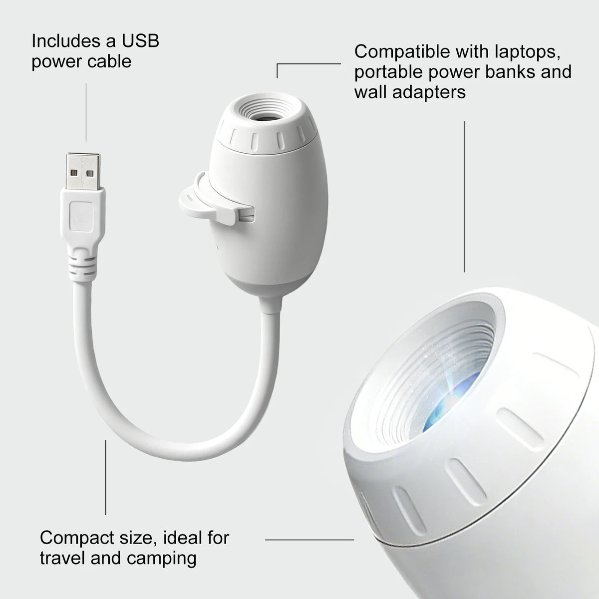 2 in 1 USB Projection Lamp Manual Focus Projector Light Car Ambient Light Room Starry Star Romantic Saturn Galaxy Night Lights