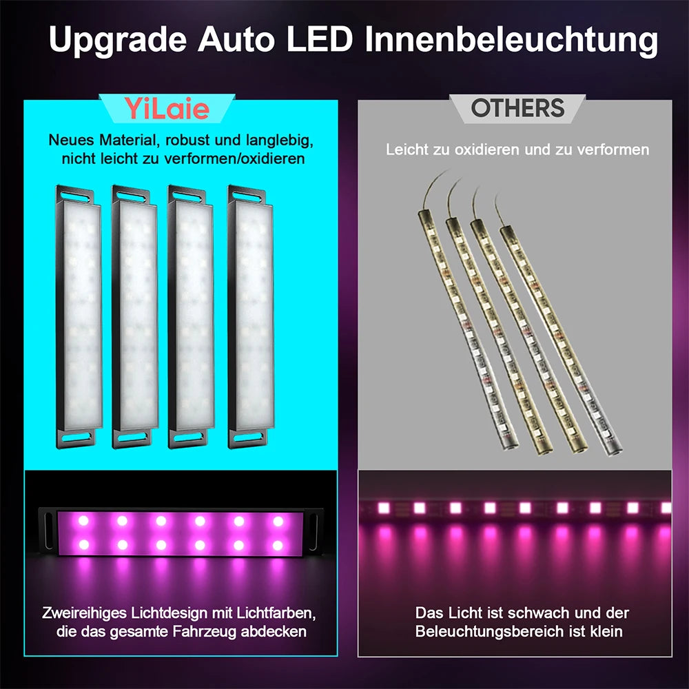 Car Interior Ambient Foot Well Light In Car APP Control Neon LED Down Car Light for Car Inside Ambient Lighting Auto Neon Lights