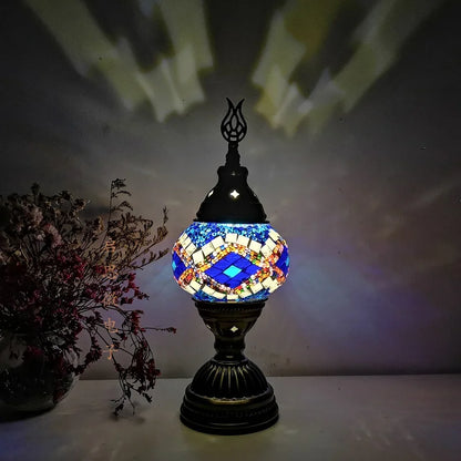 Mosaic Table Lamp Vintage Art Deco Handcrafted Lamparas De Mesa Mosaic Glass Bed Light Lamparas Con Mosaicos Night Lights