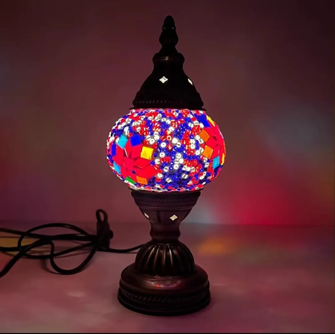 Mosaic Table Lamp Vintage Art Deco Handcrafted Lamparas De Mesa Mosaic Glass Bed Light Lamparas Con Mosaicos Night Lights