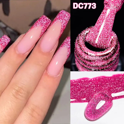 6pcs Reflective Glitter Gel & Color Gel Nail Polish Set Shiny Effect Semi Permanent UV LED Gel Manicure DIY Nail Supplies
