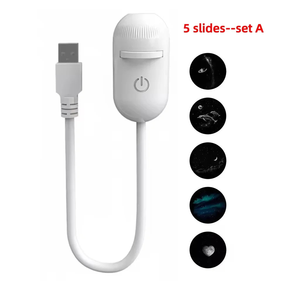 36 Slides Rotatable Galaxy Starry Sky Projector Portable Car Home Decor 2-in-1 Wiring-free Led Atmosphere Lamp Kids Adult Gifts