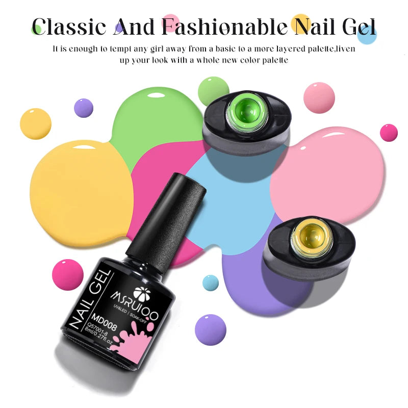 6pcs 8ml Summer Color Gel Nail Polish Set HEMA TPO FREE Semi Permanent Soak Off UV Gel Varnish Nail Art Decoration Nail Supplies