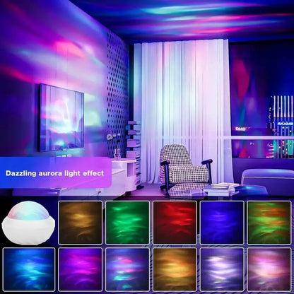 RGB Atmosphere Night Lights Northern Light Projector Remote Control USB Aurora Projection Lamp 360° Rotate for Home Party Decor