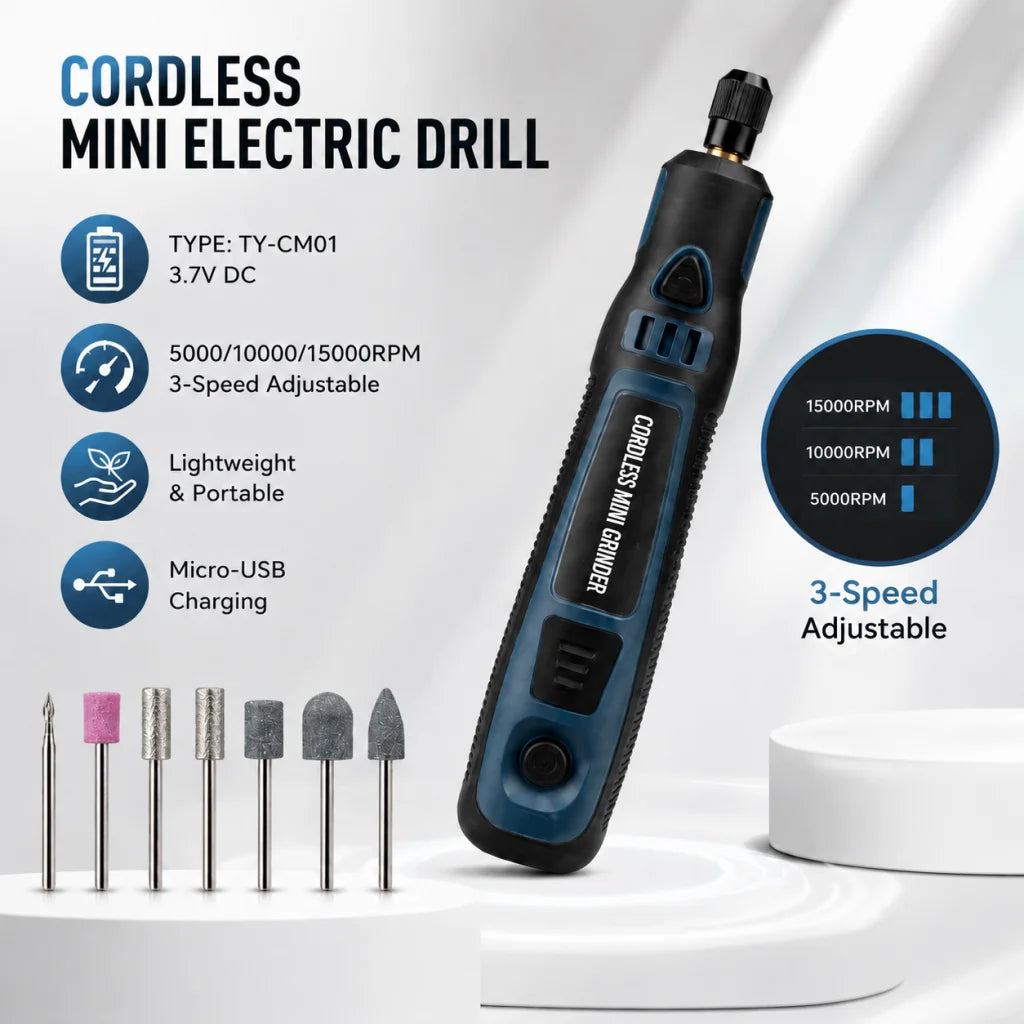 Cordless Mini Grinder Pen, 3-Speed Control Rotary Tool with 700mAh Battery, Compact & Portable for Grinding, Polishing & Engravi