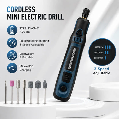 Cordless Mini Grinder Pen, 3-Speed Control Rotary Tool with 700mAh Battery, Compact & Portable for Grinding, Polishing & Engravi