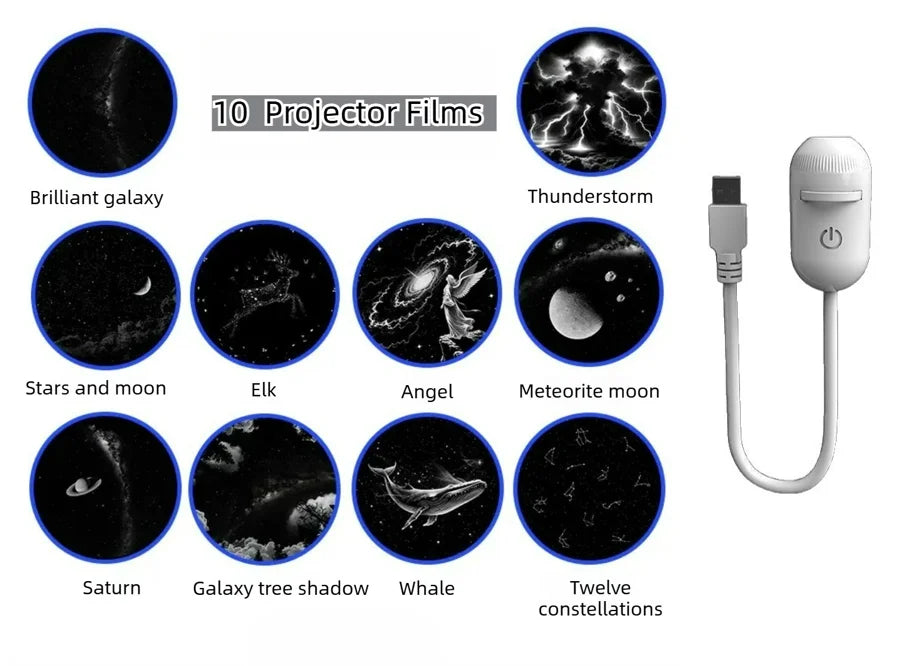 Galaxy Star Projector 2 in 1 Night Light Home Background Atmosphere Lamp Perfect Gift for Boyfriend & Girlfriend