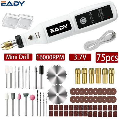 Mini Electric Drill USB Rechargeable Cordless Engraving Pen Dremel Tools Rotary Tool Cordless Hand Drill Mini Polisher for Hand