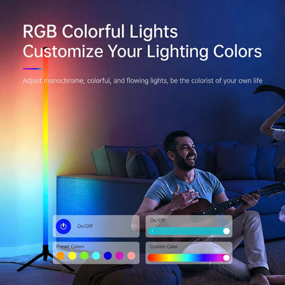 120CM LED RGB Floor Lamp Bar, Sound Pickup Ambient Light, Corner Wall Light for Bedroom, E-Sports Room Live Atmosphere Lamp
